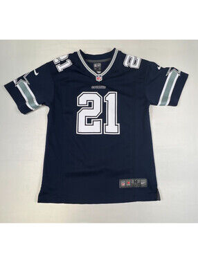 Nike Dallas Cowboys Ezekiel Elliott 21 Jersey Youth Size M (10-12) Navy Blue
